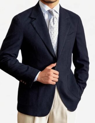Slim fit cotton-linen blend jacket